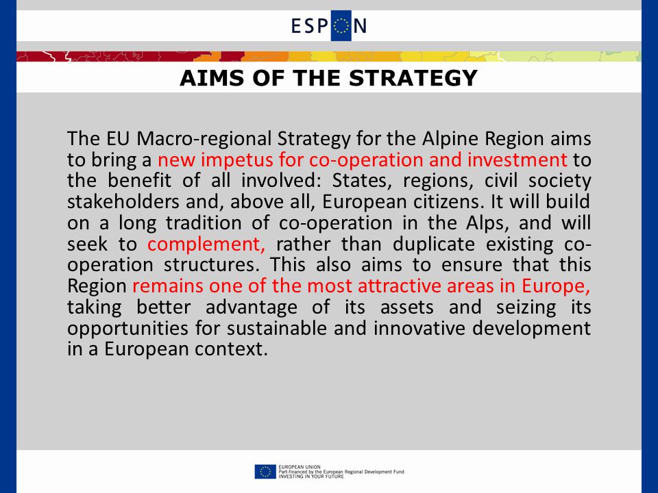 AIMS OF THE STRATEGY