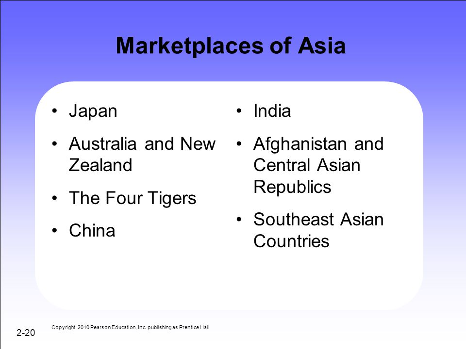 Marketplaces of Asia Japan Australia and New Zealand The Four Tigers