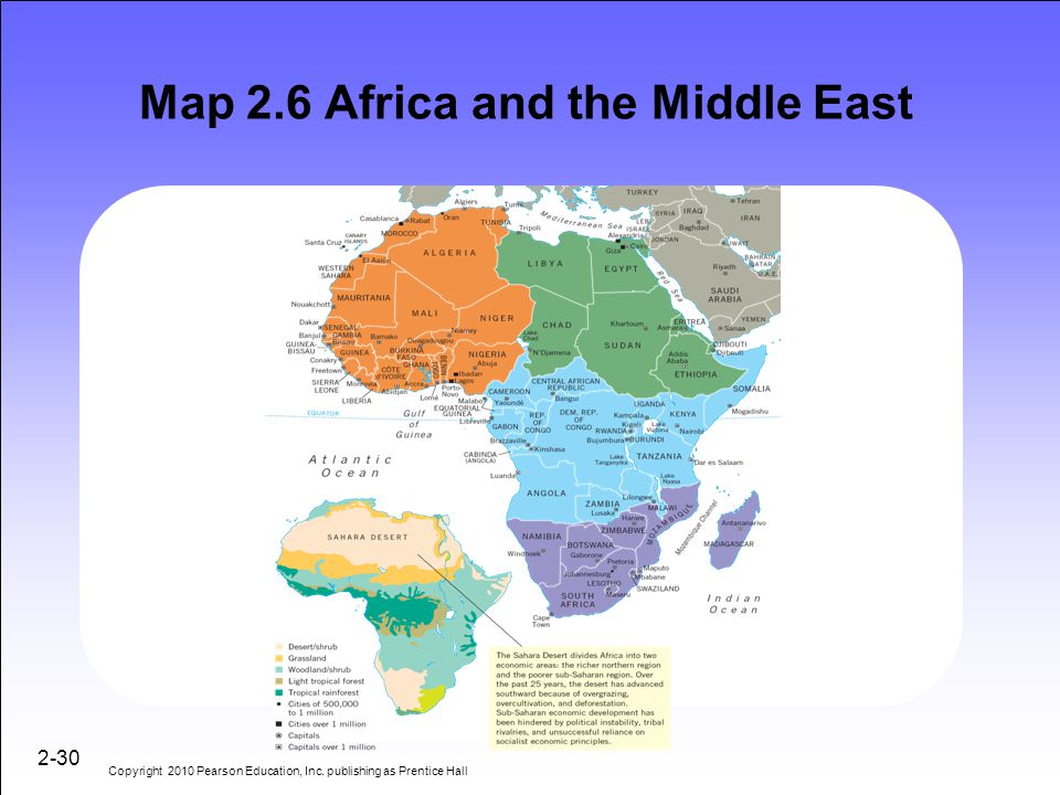 Map 2.6 Africa and the Middle East