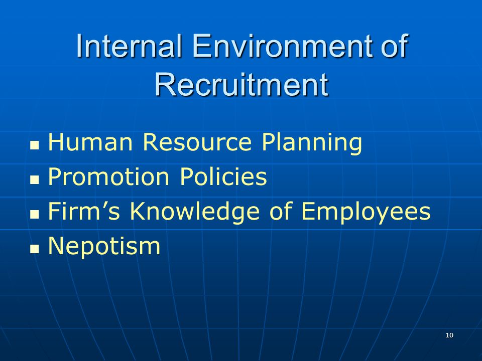 Internal Environment of Recruitment