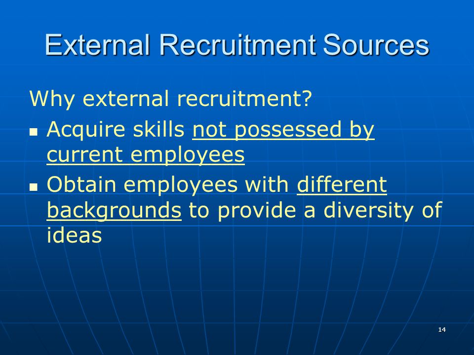 External Recruitment Sources