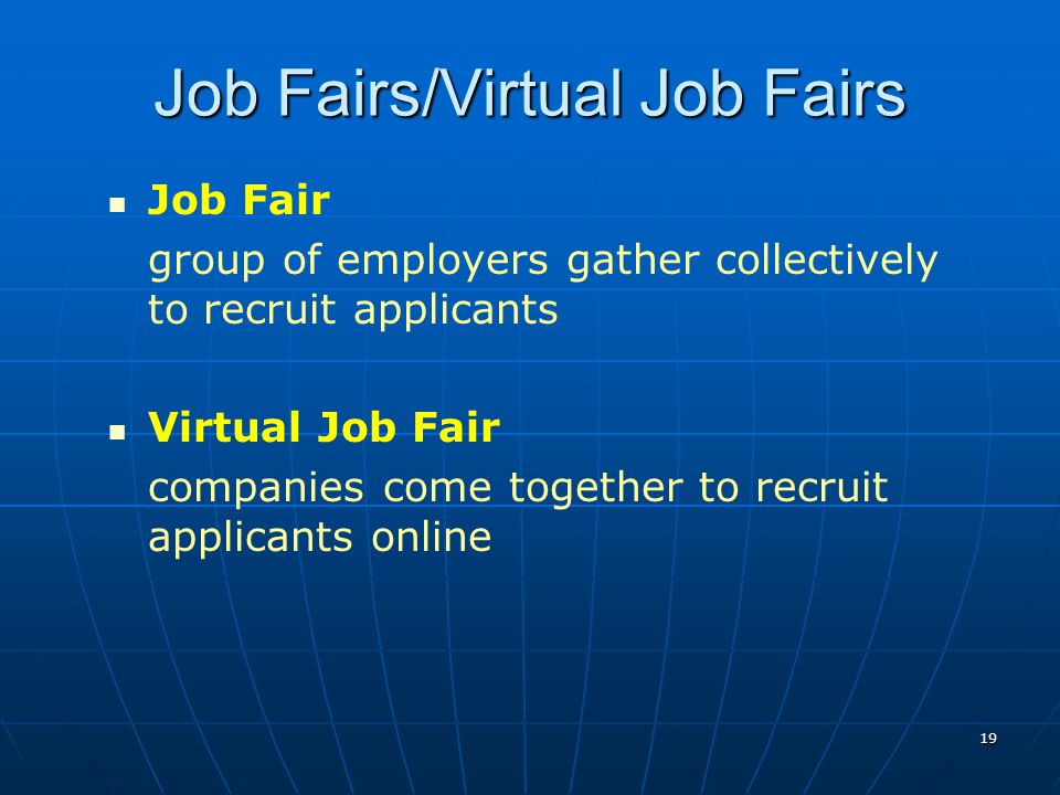 Job Fairs/Virtual Job Fairs