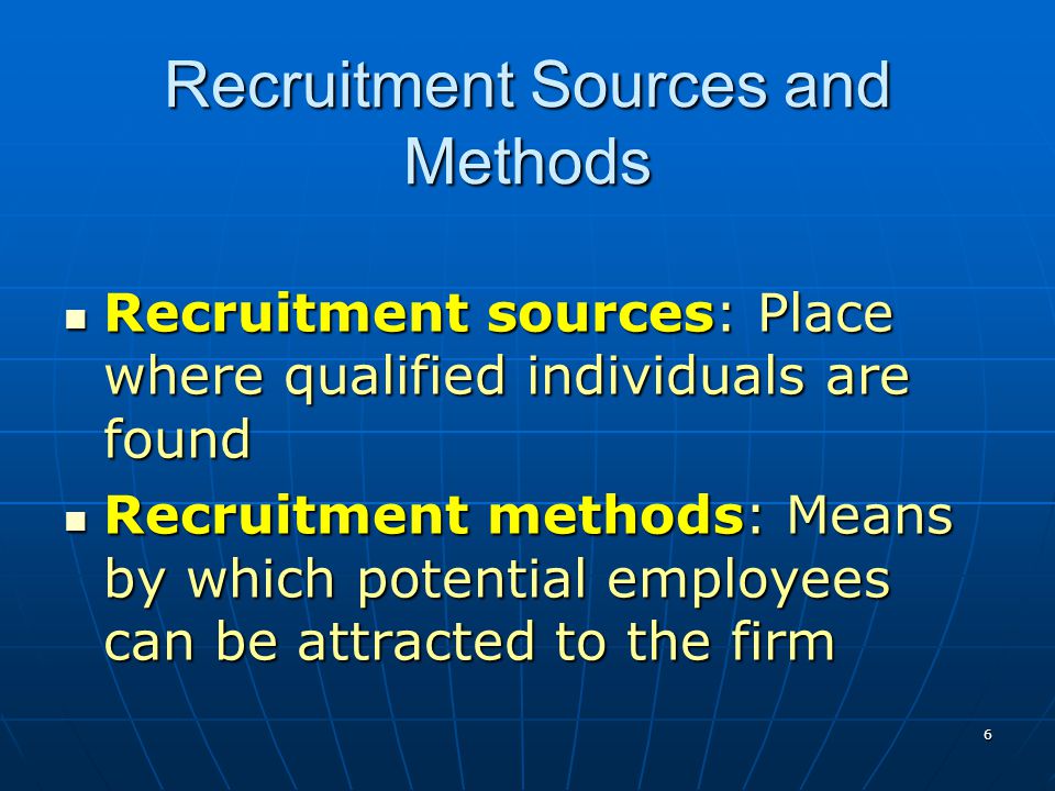 Recruitment Sources and Methods