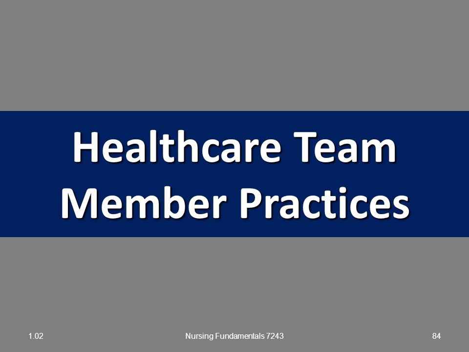 Healthcare Team Member Practices