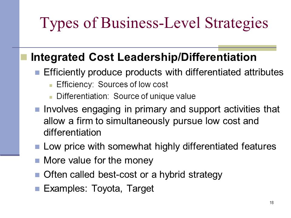 business level strategy examples