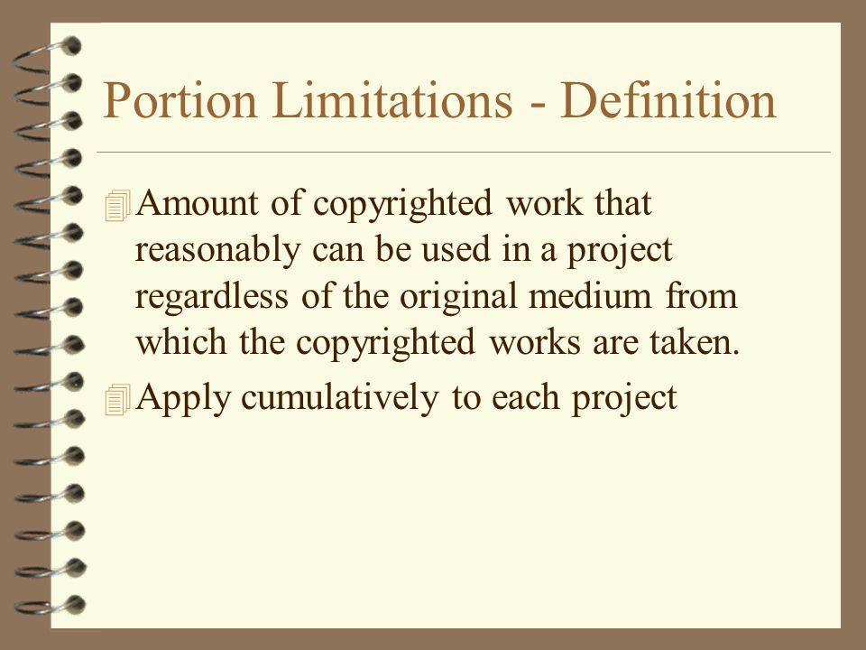 Portion Limitations - Definition