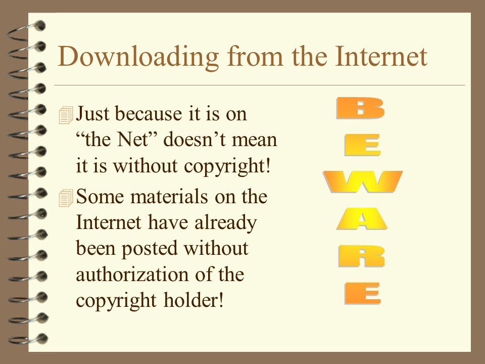 Downloading from the Internet