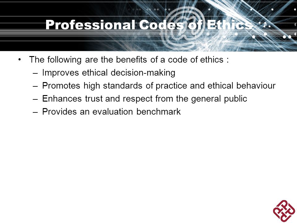 Professional Codes of Ethics