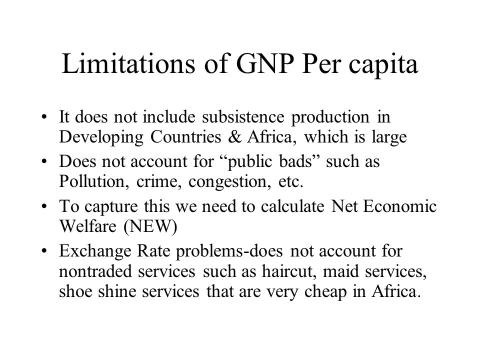 limitations of gnp