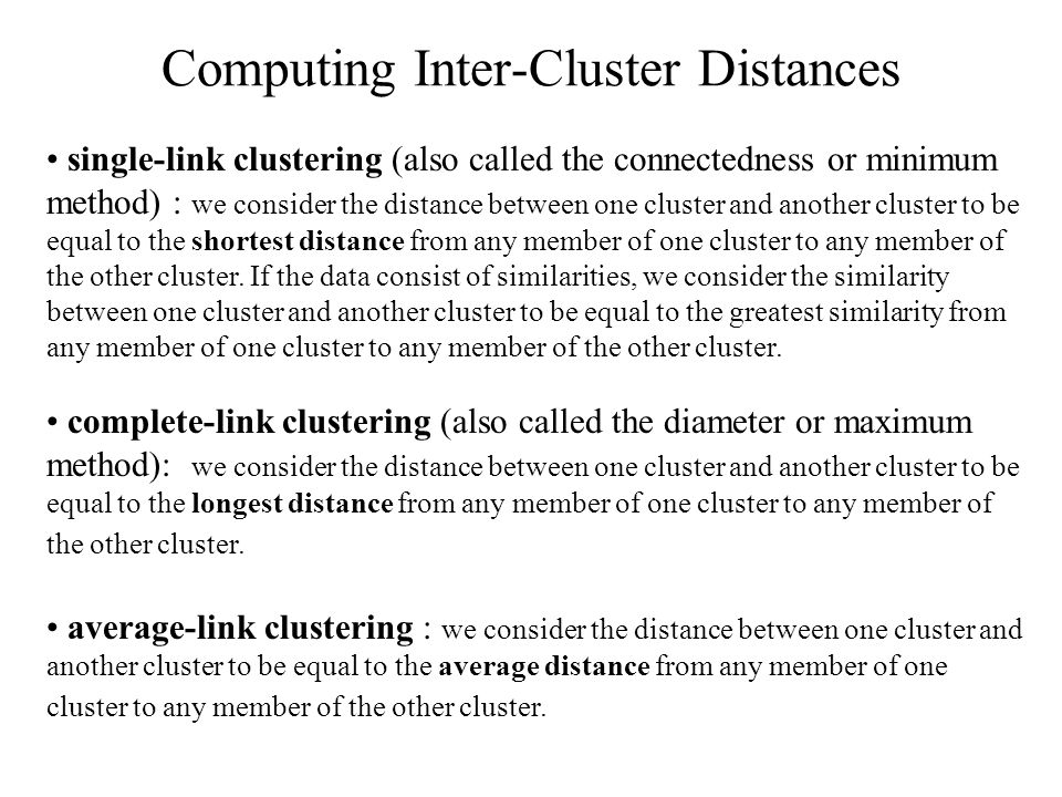 Computing Inter-Cluster Distances