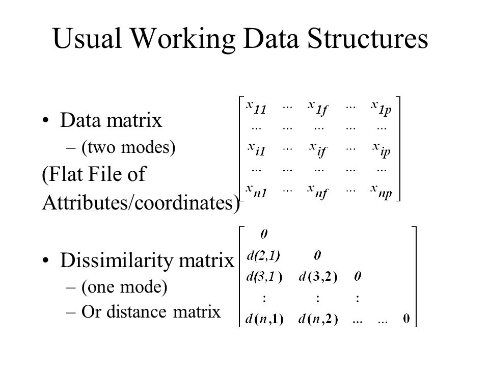 Usual Working Data Structures