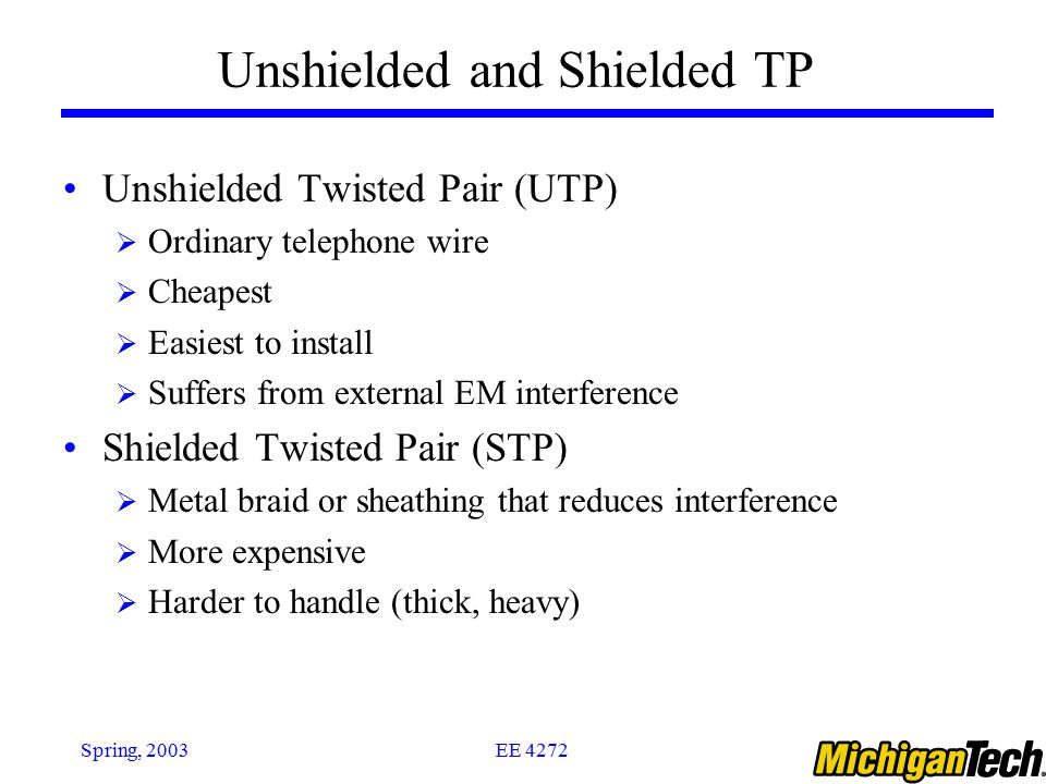 Unshielded and Shielded TP