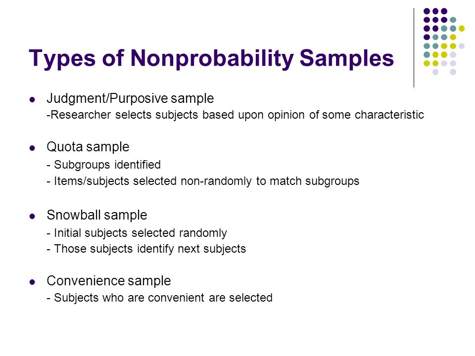 Types of Nonprobability Samples