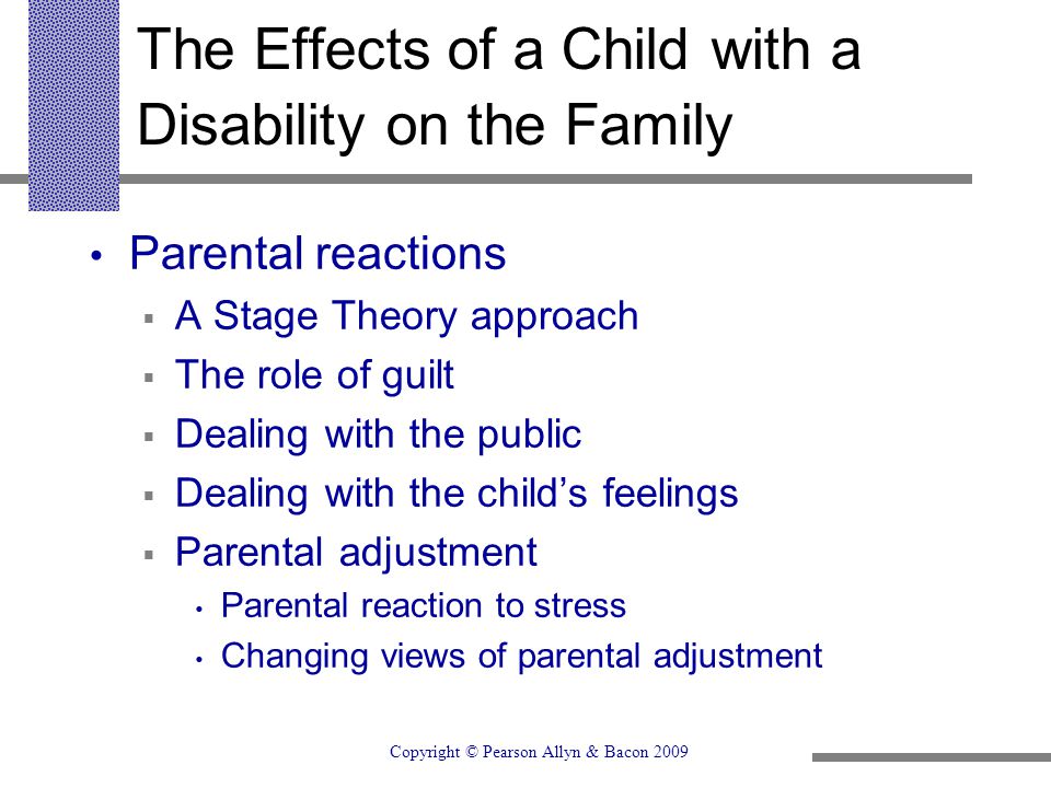 The Effects of a Child with a Disability on the Family
