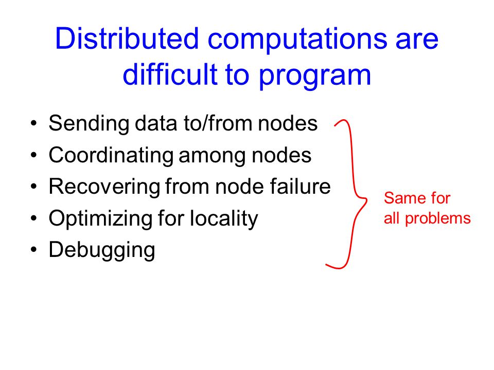 Distributed computations are difficult to program