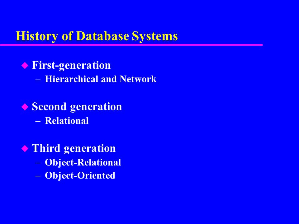 History of Database Systems