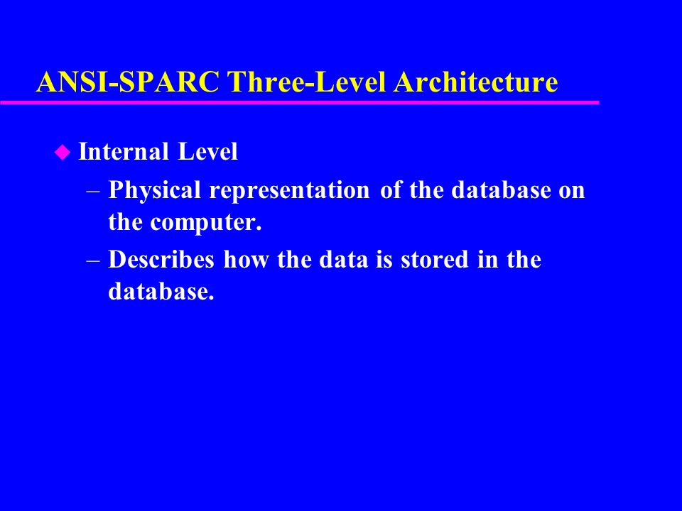 ANSI-SPARC Three-Level Architecture