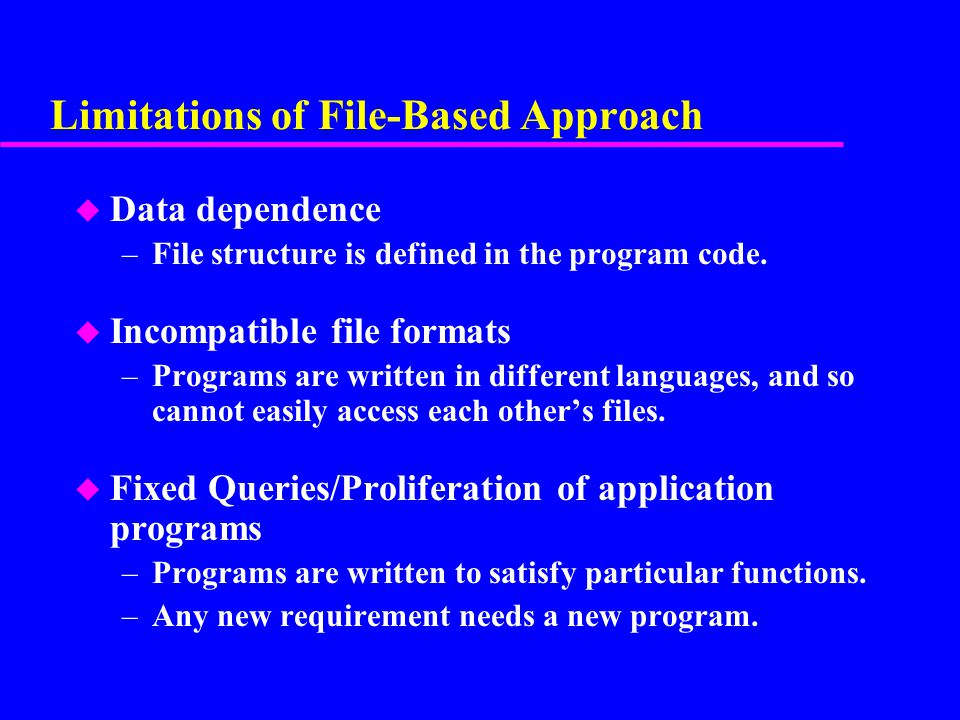 Limitations of File-Based Approach