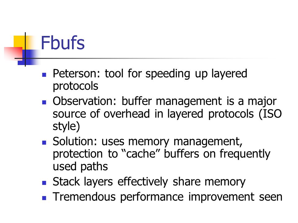 Fbufs Peterson: tool for speeding up layered protocols