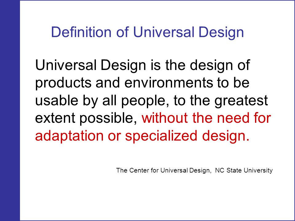 Definition of Universal Design