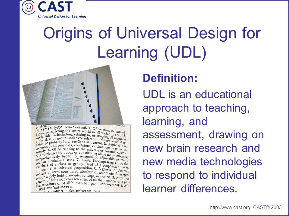Origins of Universal Design for Learning (UDL)