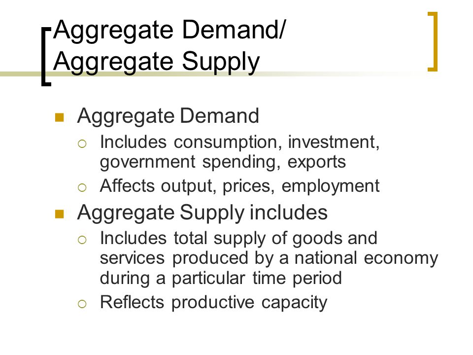 Aggregate Demand/ Aggregate Supply