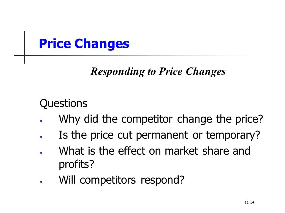 Responding to Price Changes