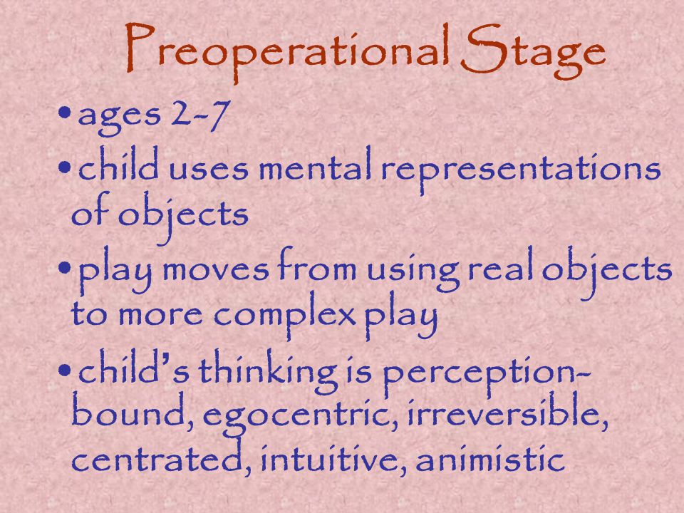 Preoperational Stage ages 2-7