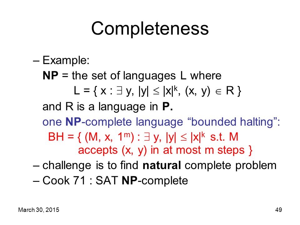 Cs151 Complexity Theory Lecture 1 March 30 Ppt Download