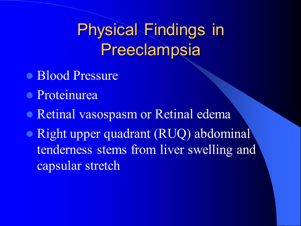 Physical Findings in Preeclampsia