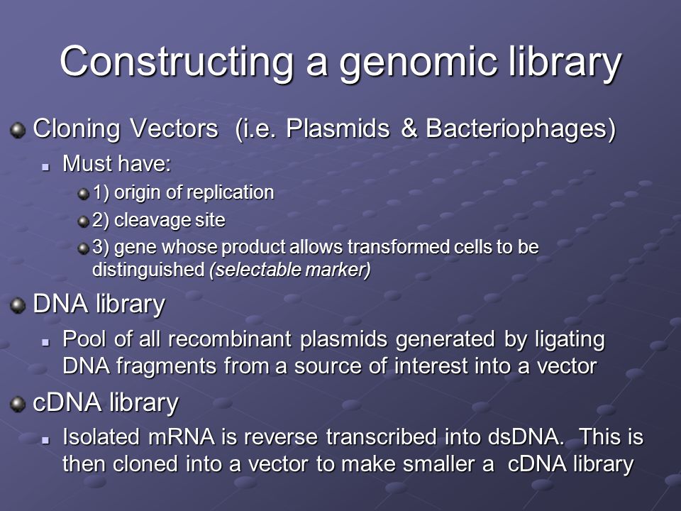 Constructing a genomic library