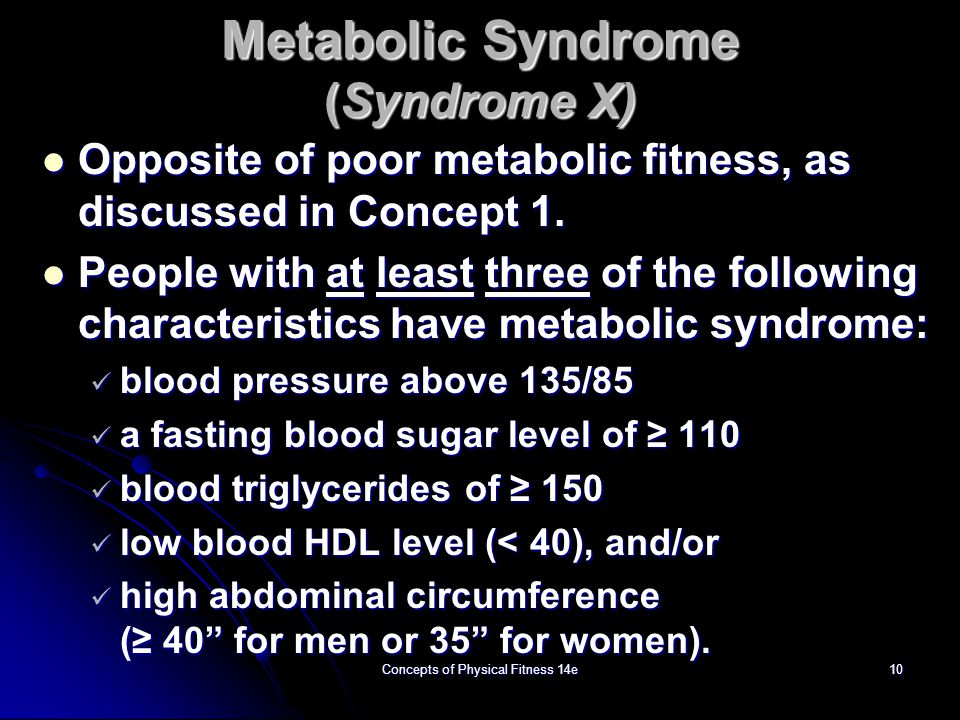 Metabolic Syndrome (Syndrome X)