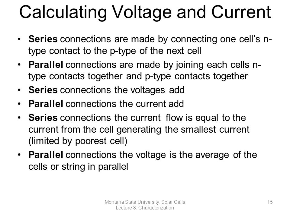 Calculating Voltage and Current