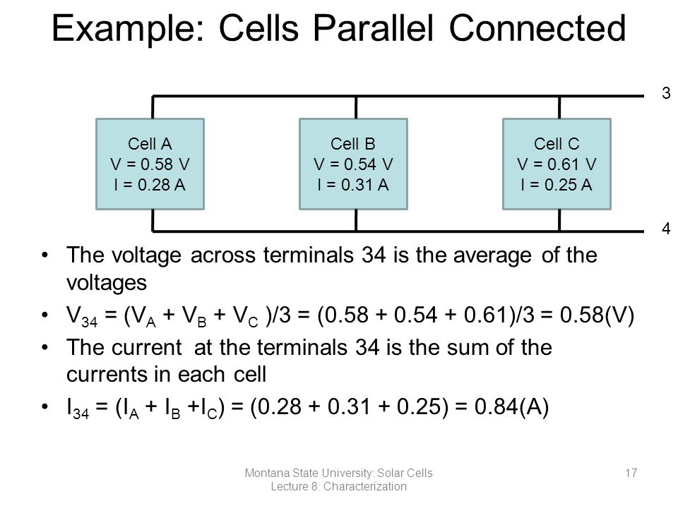 Example: Cells Parallel Connected