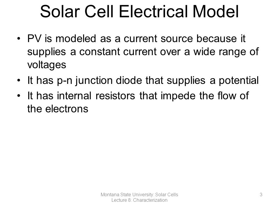 Solar Cell Electrical Model