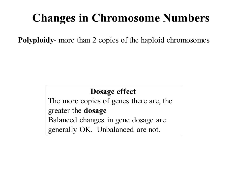 Changes in Chromosome Numbers