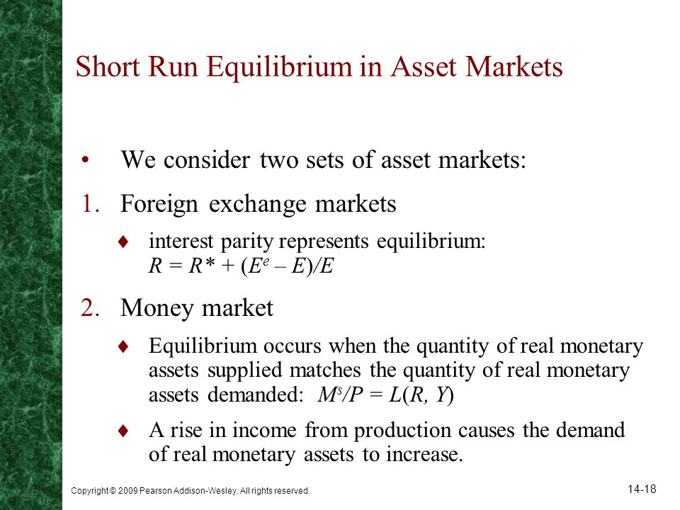 Short Run Equilibrium in Asset Markets