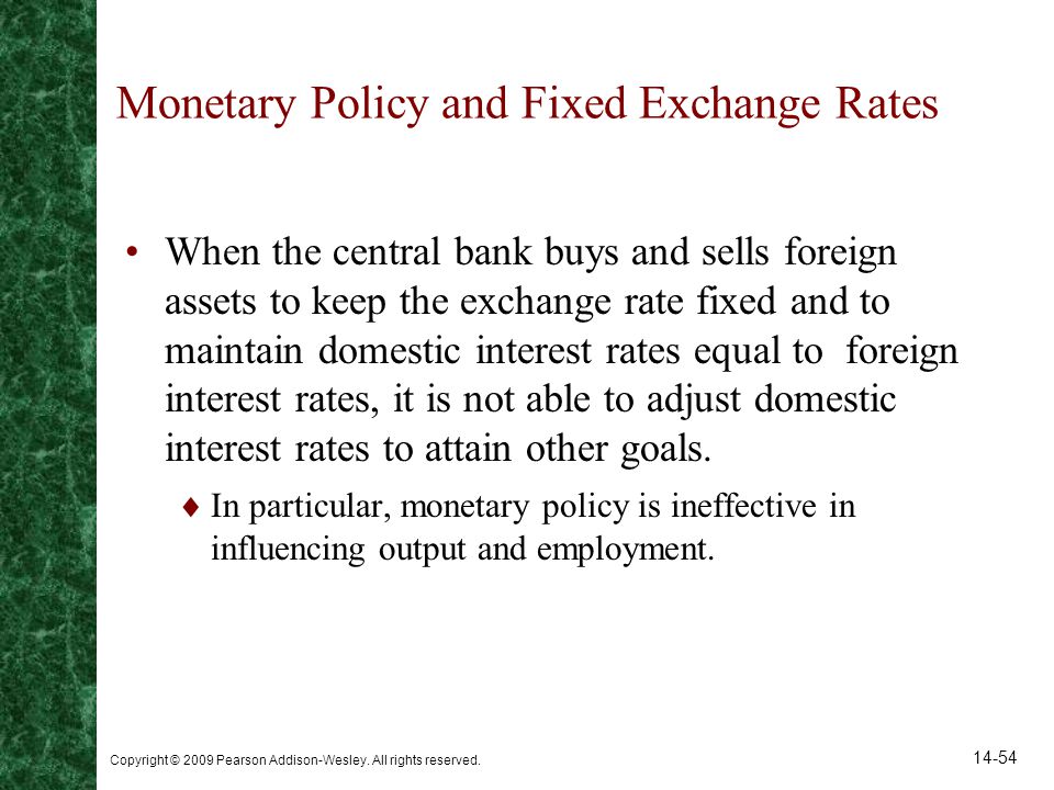 Monetary Policy and Fixed Exchange Rates