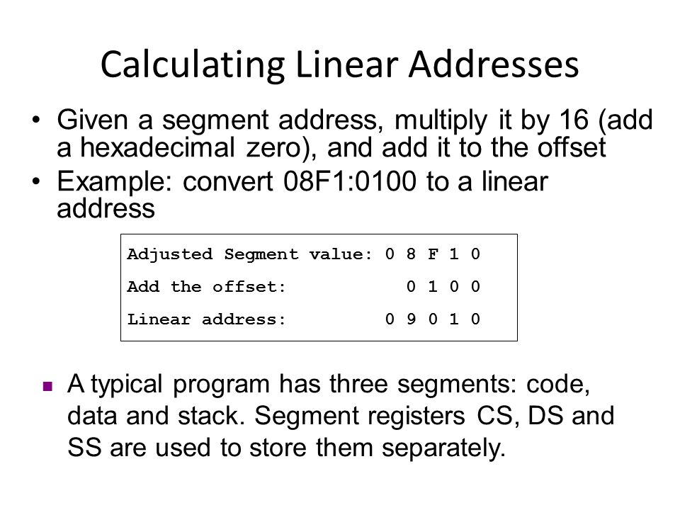 Calculating Linear Addresses