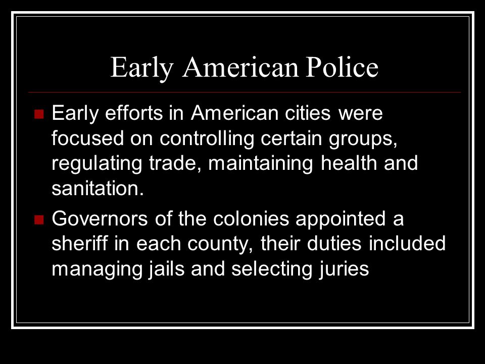 Early American Police