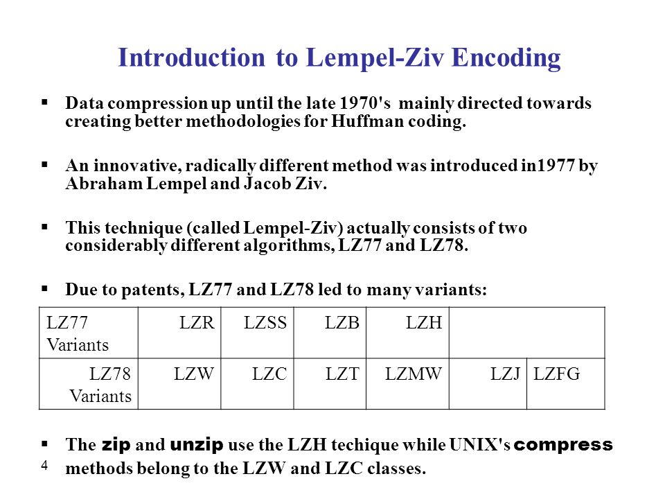 Compression methods