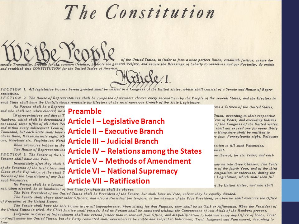 Organization of the Constitution