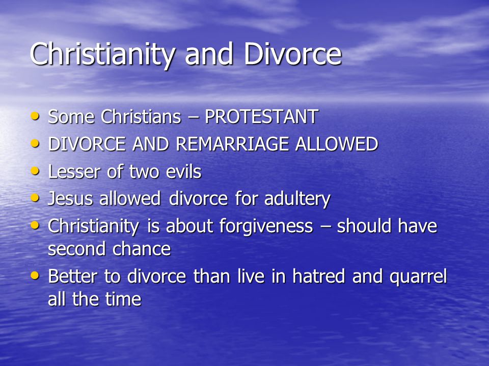 Christianity and Divorce