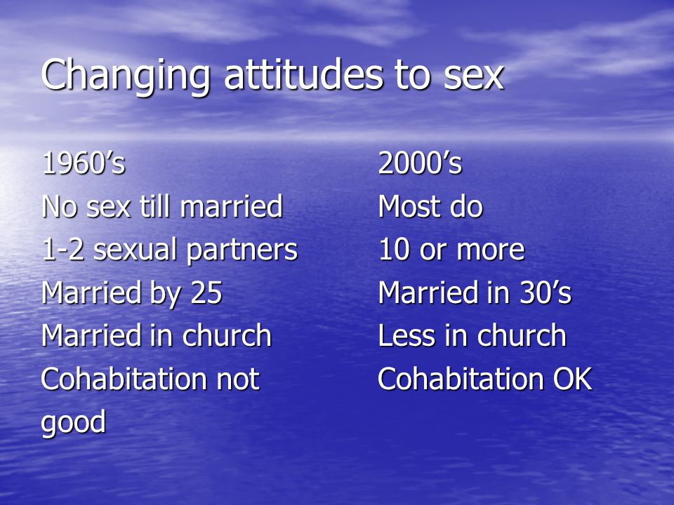 Changing attitudes to sex