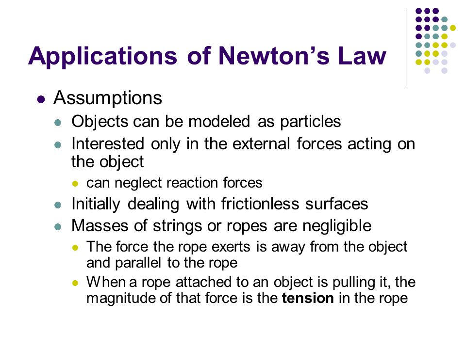 Applications of Newton’s Law