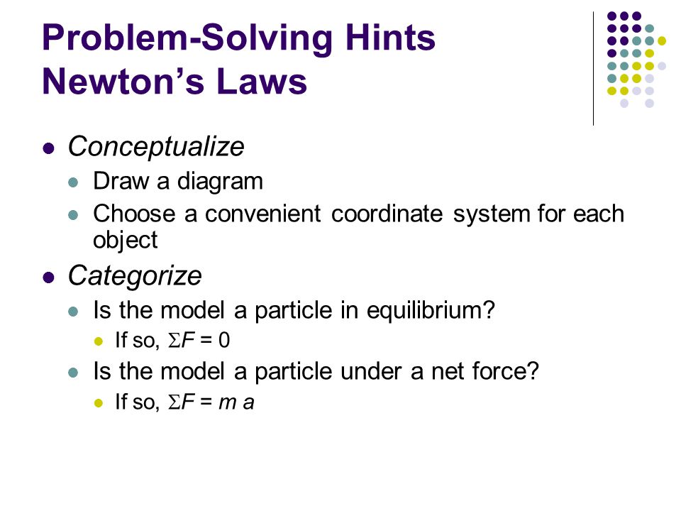 Problem-Solving Hints Newton’s Laws