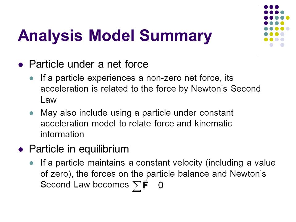 Analysis Model Summary