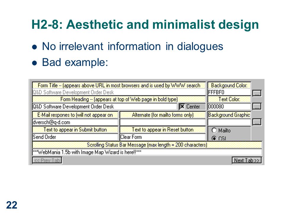 H2-8: Aesthetic and minimalist design