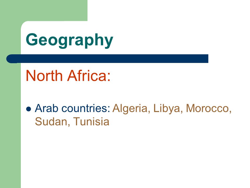Geography North Africa: