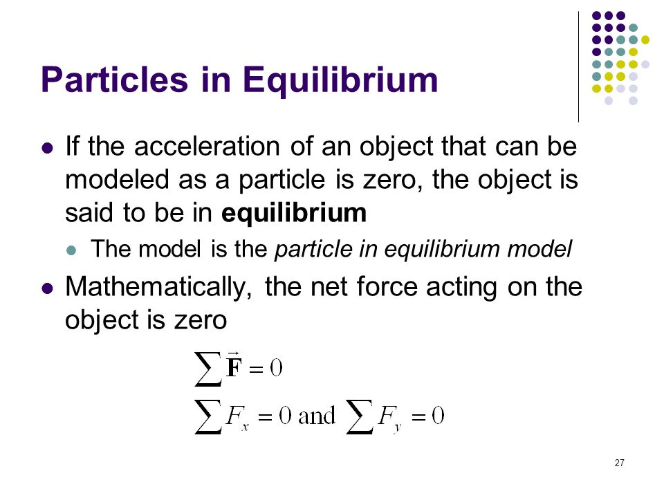 Particles in Equilibrium